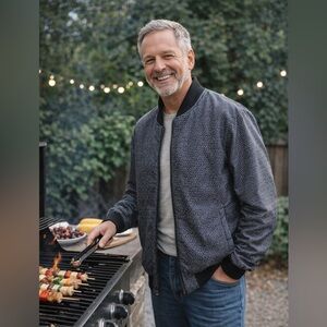 WRK men’s XL reversible navy blue lightweight zip down two hand pocket plaid NWT